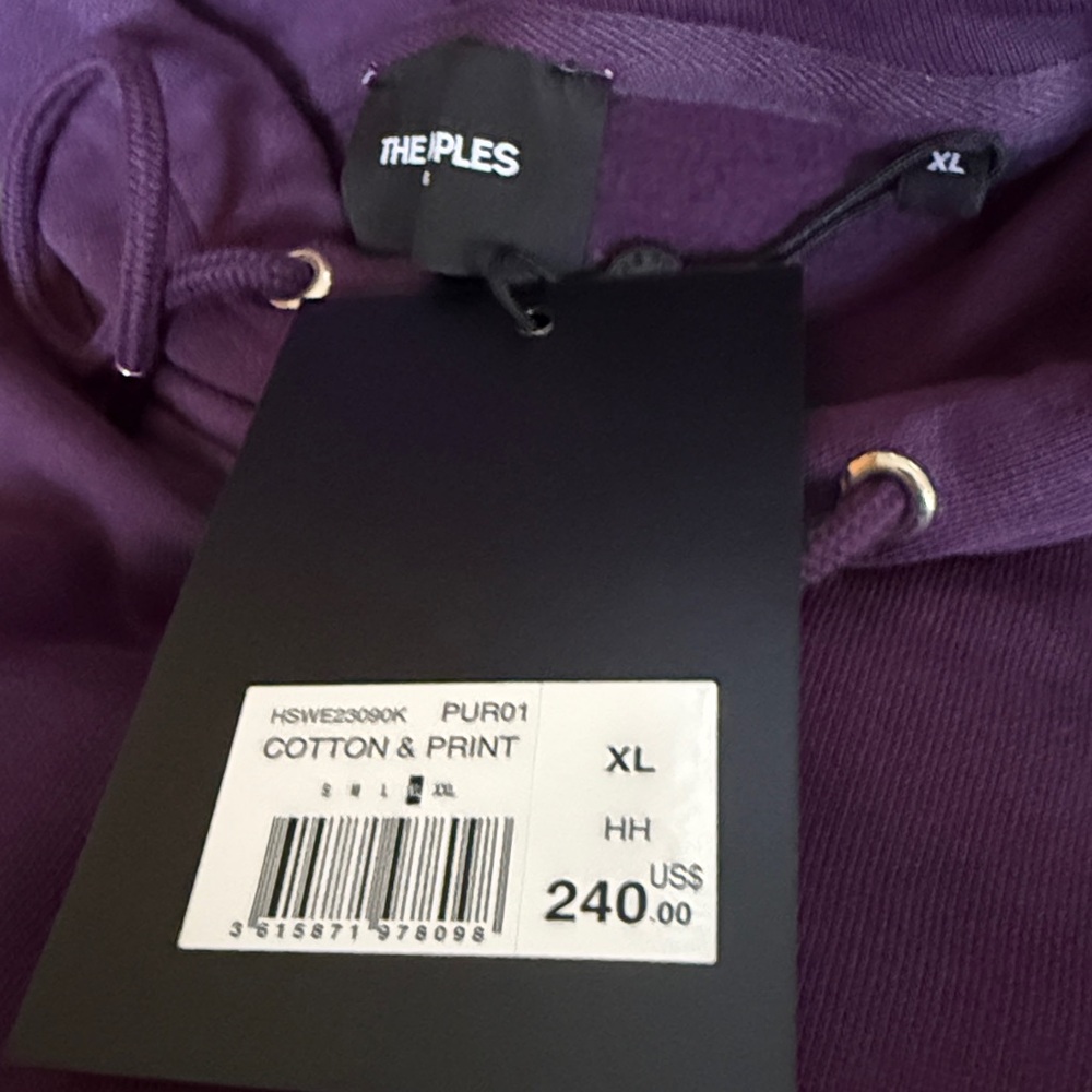 The Kooples What Is? Purple Graphic Hoodie Sweatshirt Relaxed NWT Sz XL Ret $240 - Picture 9 of 11